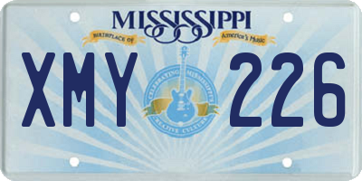 MS license plate XMY226
