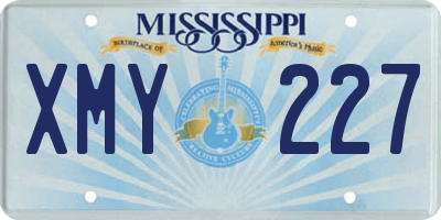 MS license plate XMY227