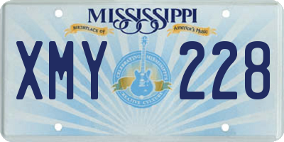 MS license plate XMY228