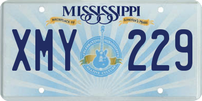 MS license plate XMY229