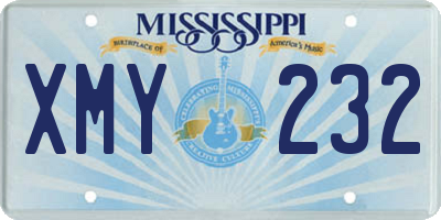 MS license plate XMY232