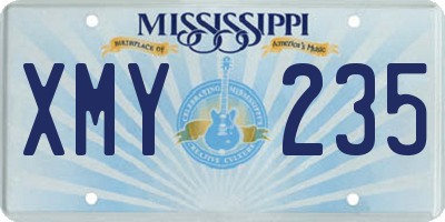MS license plate XMY235