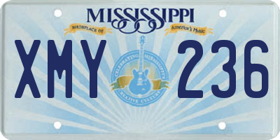 MS license plate XMY236