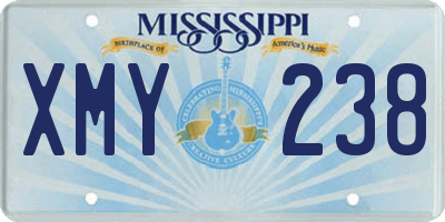 MS license plate XMY238