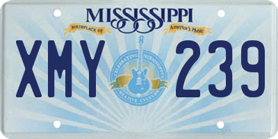 MS license plate XMY239