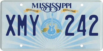 MS license plate XMY242