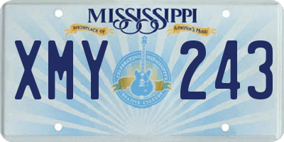 MS license plate XMY243