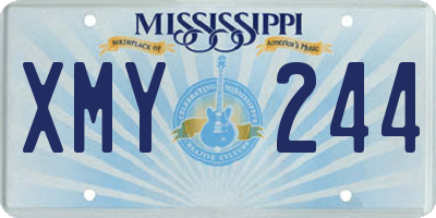 MS license plate XMY244