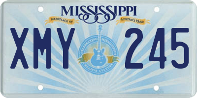MS license plate XMY245
