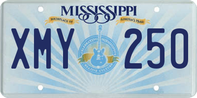 MS license plate XMY250