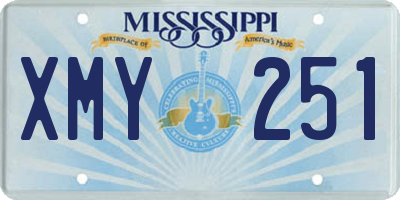 MS license plate XMY251
