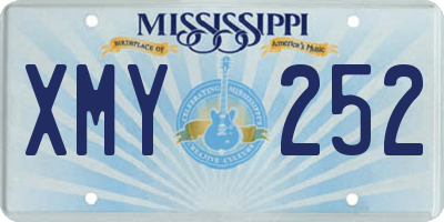 MS license plate XMY252