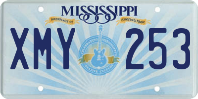 MS license plate XMY253