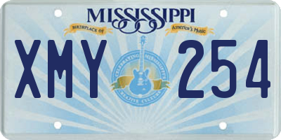 MS license plate XMY254