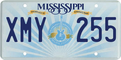 MS license plate XMY255