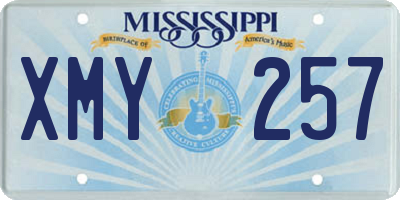 MS license plate XMY257