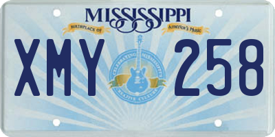 MS license plate XMY258