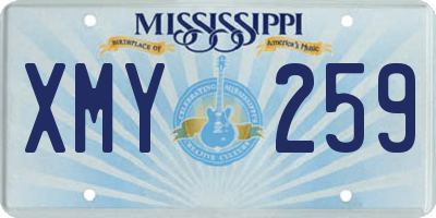 MS license plate XMY259