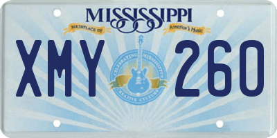 MS license plate XMY260