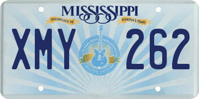 MS license plate XMY262