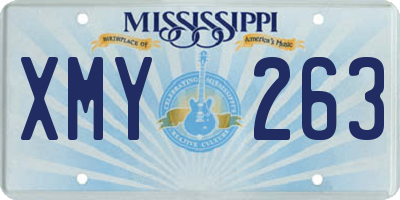 MS license plate XMY263