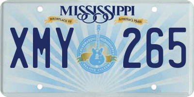 MS license plate XMY265