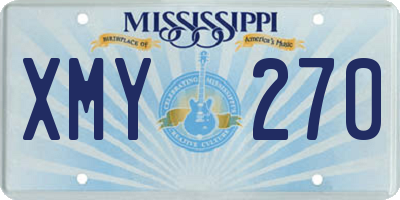 MS license plate XMY270