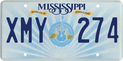 MS license plate XMY274