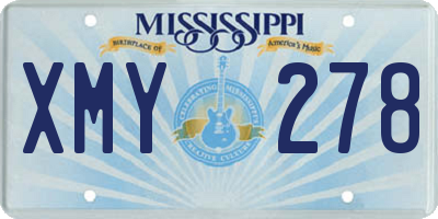 MS license plate XMY278