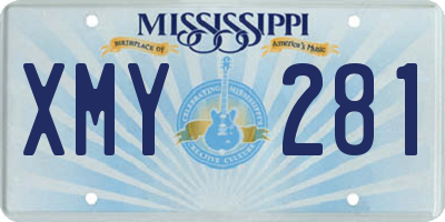 MS license plate XMY281