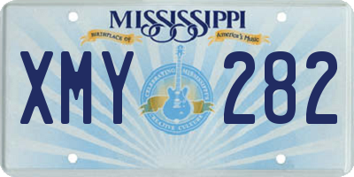 MS license plate XMY282
