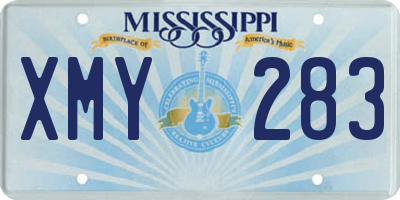 MS license plate XMY283