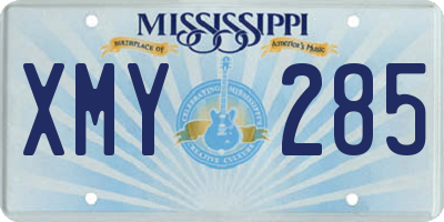 MS license plate XMY285