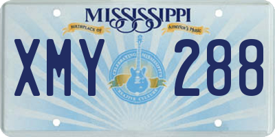 MS license plate XMY288