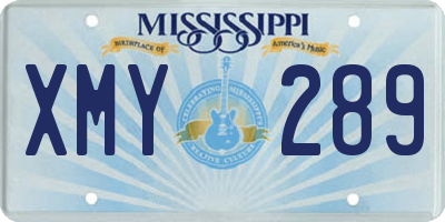 MS license plate XMY289