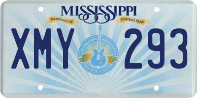 MS license plate XMY293