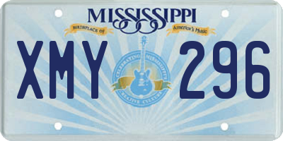MS license plate XMY296