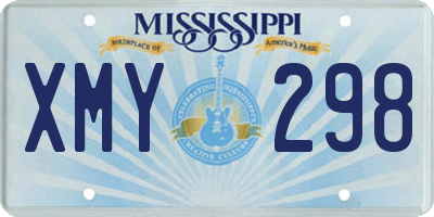 MS license plate XMY298