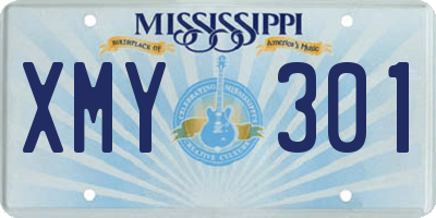 MS license plate XMY301