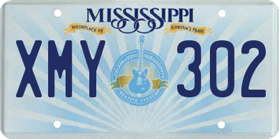 MS license plate XMY302