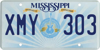 MS license plate XMY303