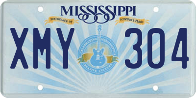 MS license plate XMY304