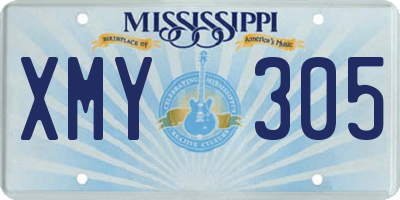 MS license plate XMY305