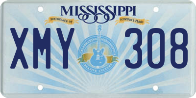 MS license plate XMY308