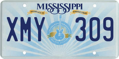 MS license plate XMY309