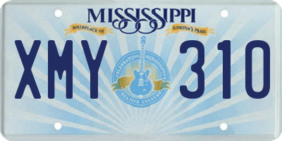 MS license plate XMY310