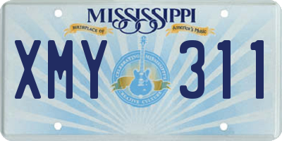 MS license plate XMY311
