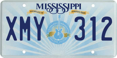 MS license plate XMY312