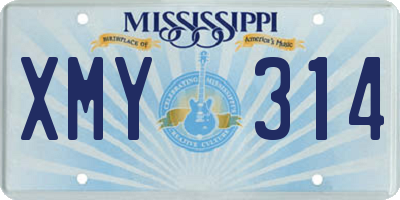 MS license plate XMY314