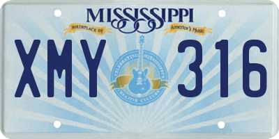 MS license plate XMY316